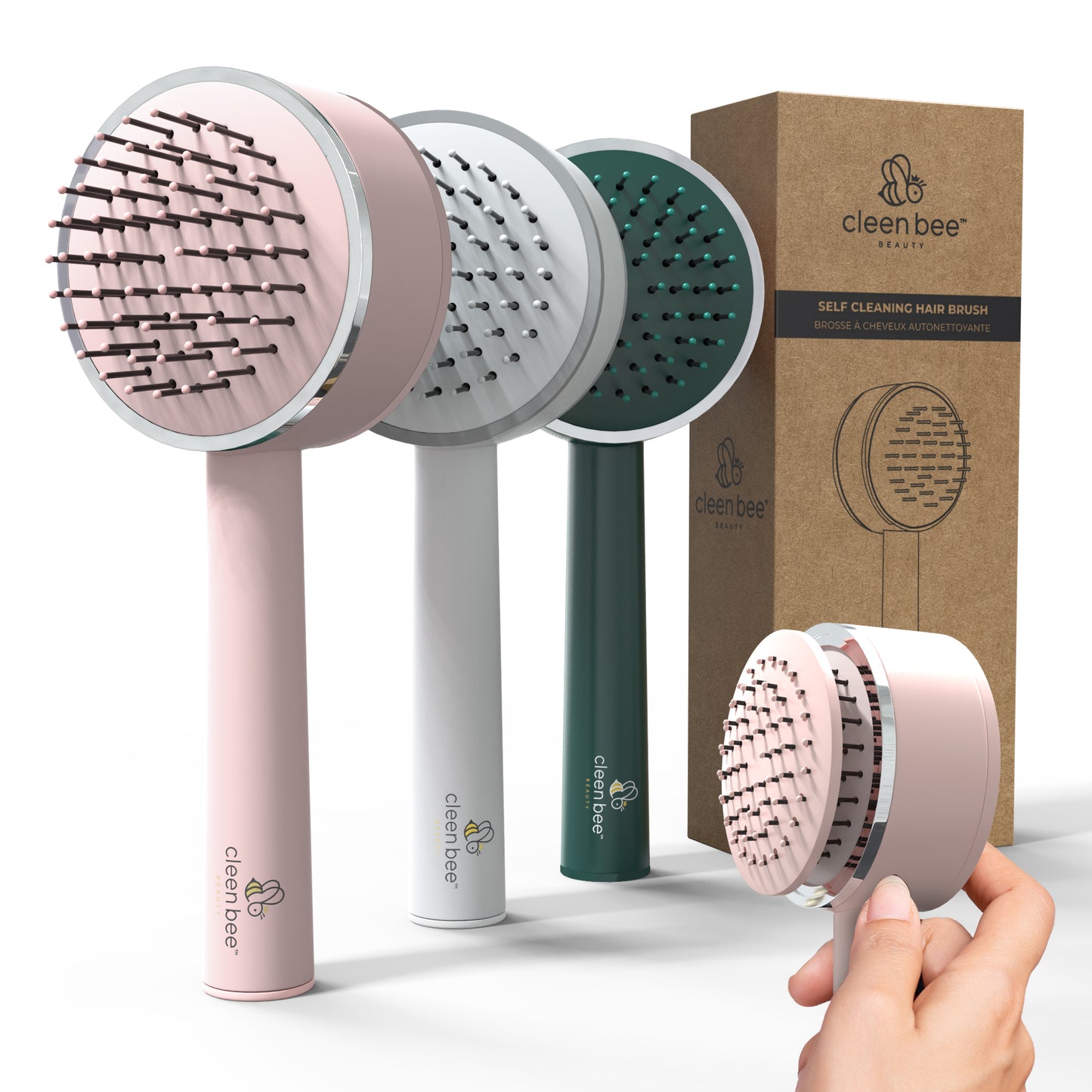 Self-cleaning hair brush